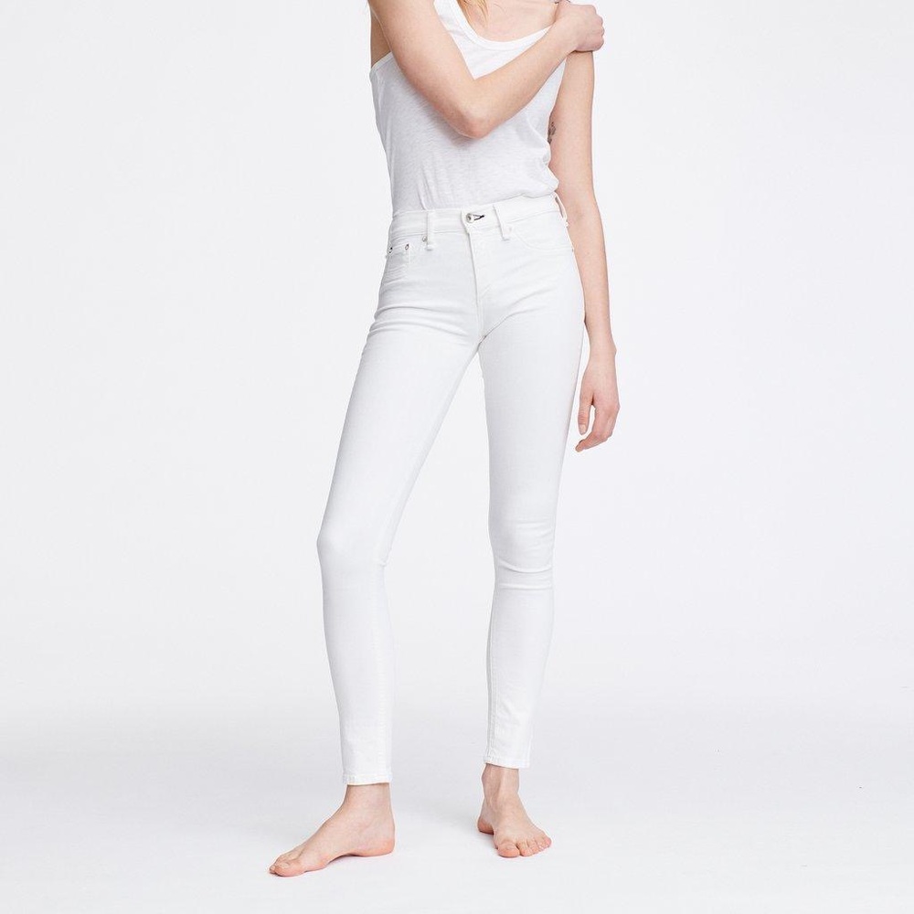 Rag & Bone White Stretch Cropped Skinny Jean